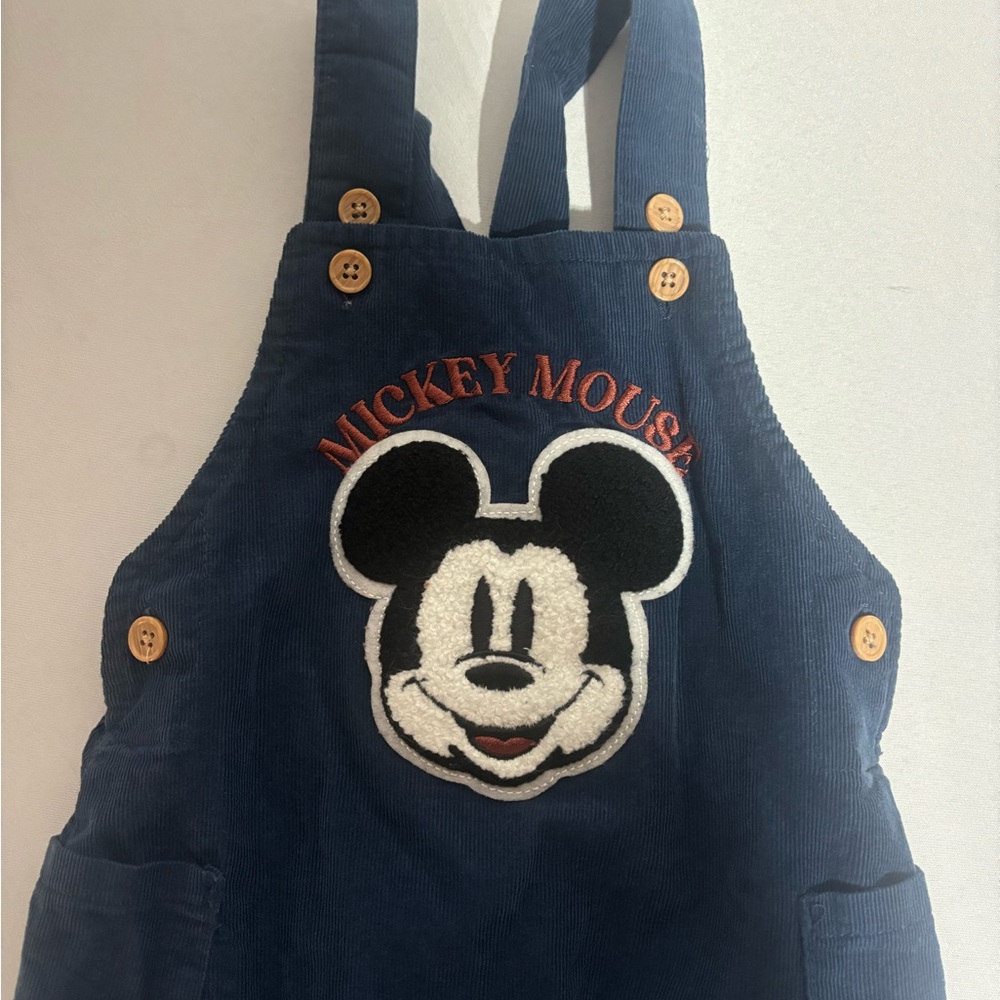 Disney Mickey Mouse Corduroy Baby Overalls - Navy 12 Months - Picture 2 of 10